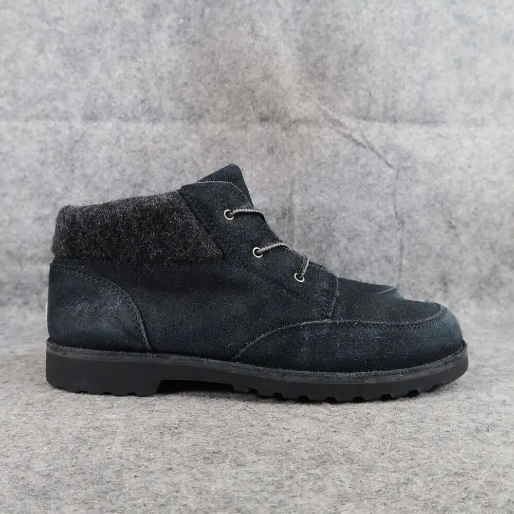 Ugg Shoes Kids 6 Boots Leather Winter Orin Wool Lace Up Black Comfort Casual Mid